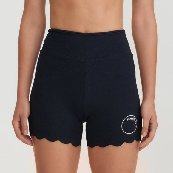 Marysia Billy Jean Shorts Black Scalloped Size Small Athletic Activewear Biker - Picture 1 of 5